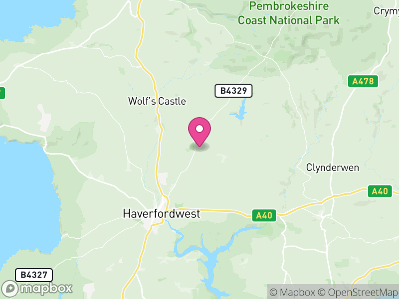 Map of Pembrokeshire, Cymru / Wales