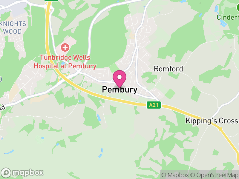 Map of Pembury, Tunbridge Wells