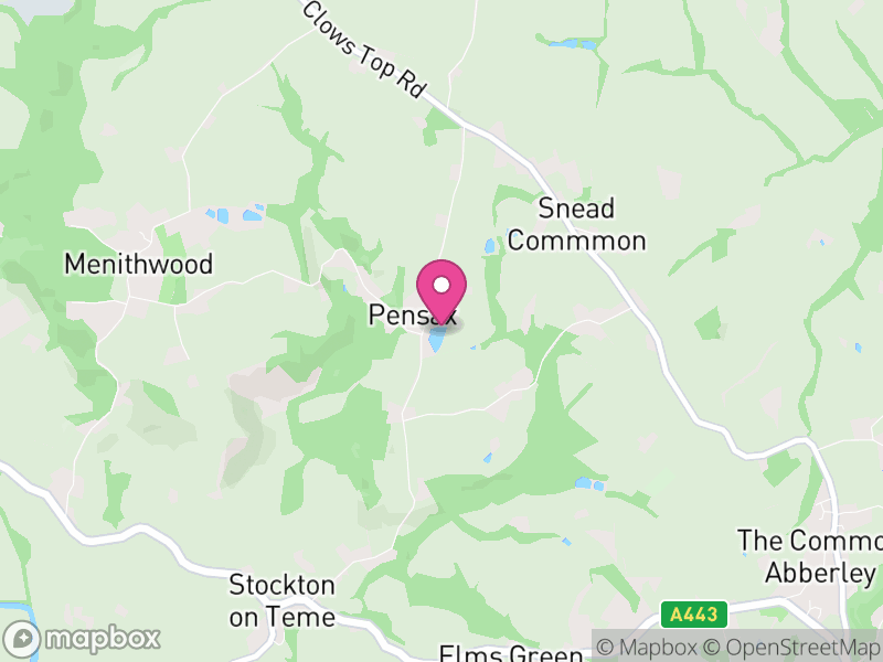 Map of Pensax, Malvern Hills