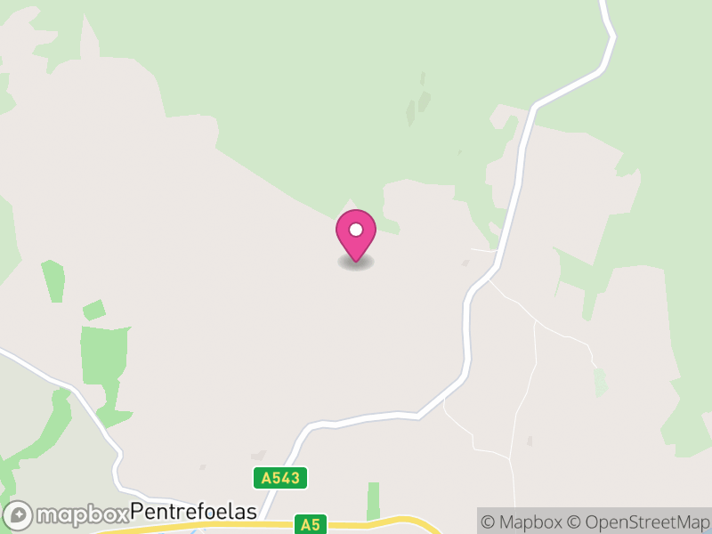 Map of Pentrefoelas, Conwy