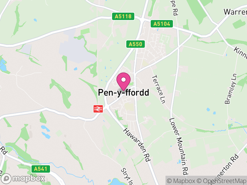 Map of Penyffordd, Flintshire