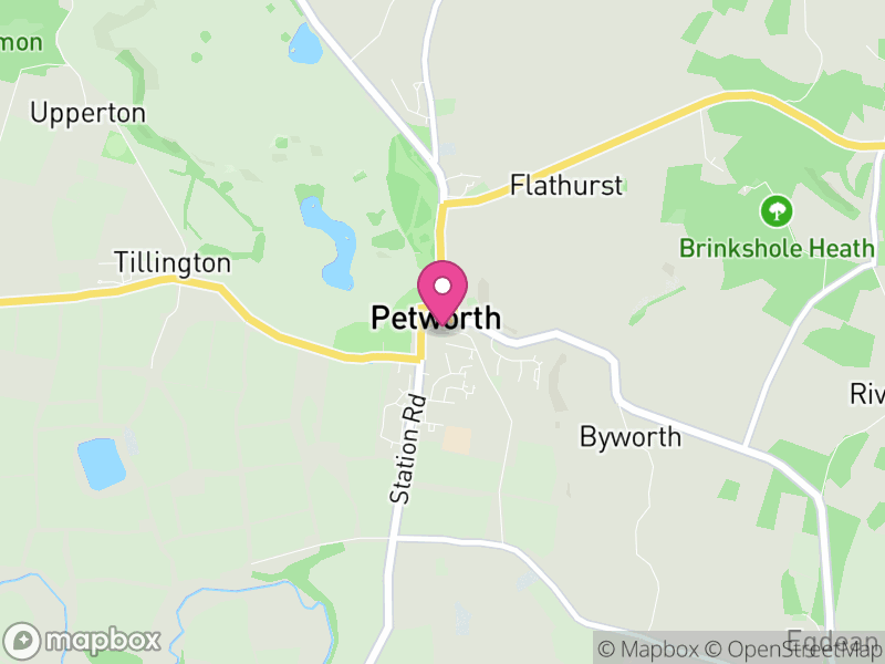 Map of Petworth, Chichester, West Sussex, England