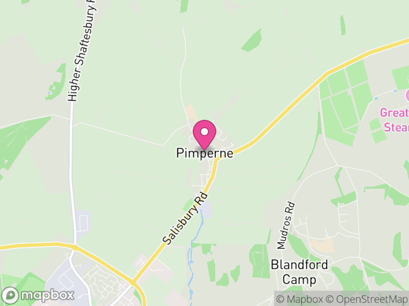 Map of Pimperne, Dorset