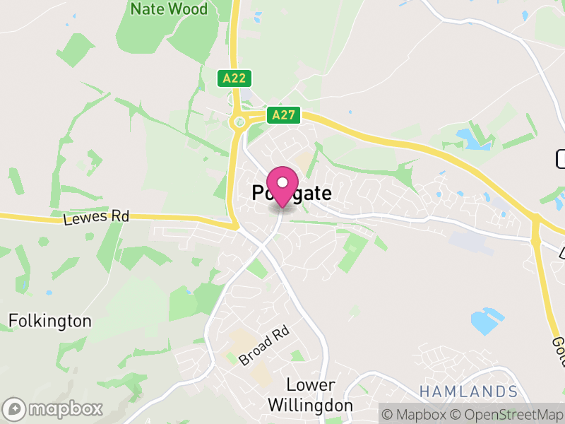 Map of Polegate, Wealden, East Sussex, England