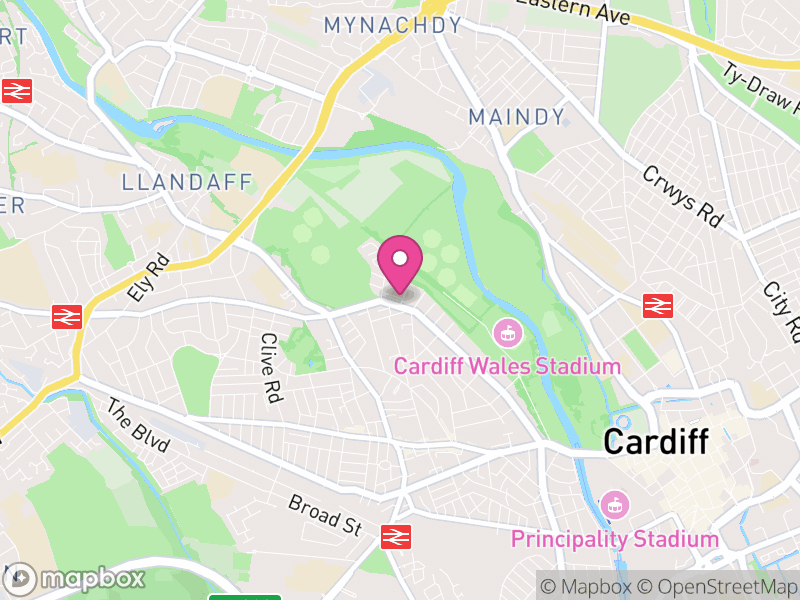Map of Pontcanna, Cardiff