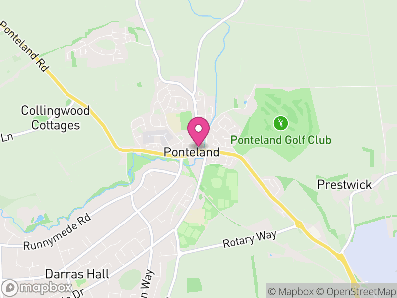 Map of Ponteland, Northumberland