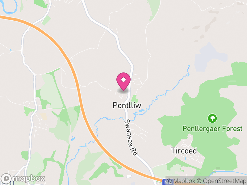 Map of Pontlliw and Tircoed, Swansea