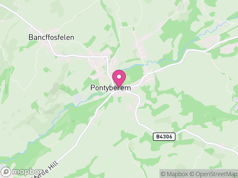Map of Pontyberem, Sir Gaerfyrddin / Carmarthenshire
