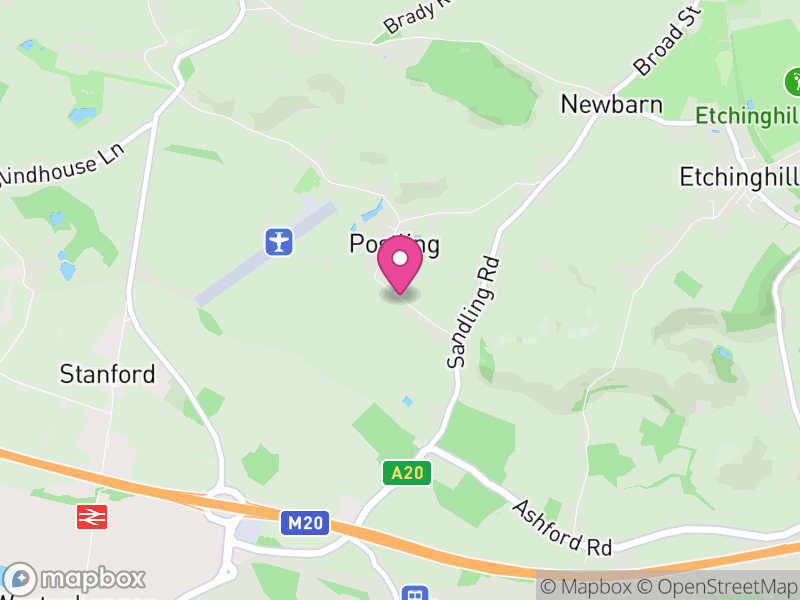 Map of Postling, Folkestone and Hythe