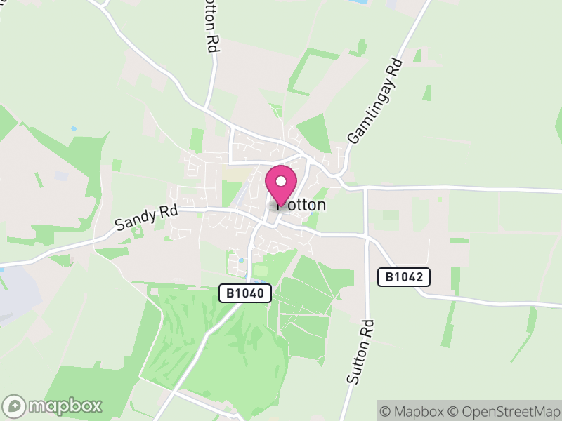 Map of Potton, Central Bedfordshire, England