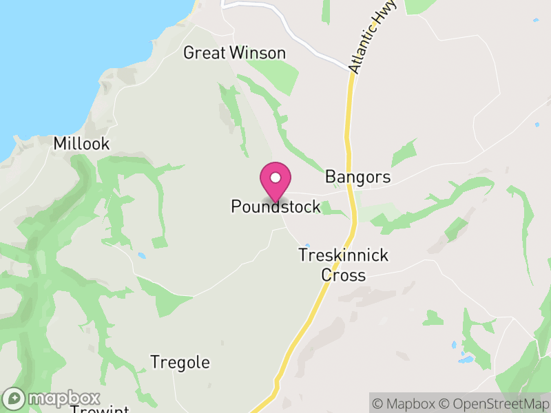Map of Poundstock, Cornwall