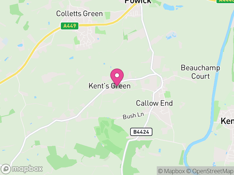 Map of Powick, Malvern Hills