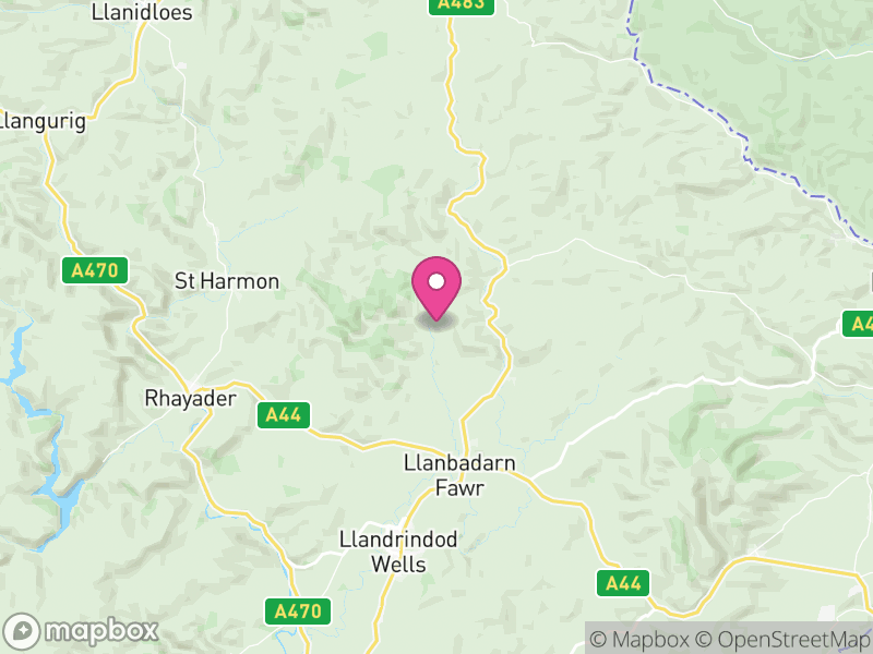 Map of Powys, Cymru / Wales