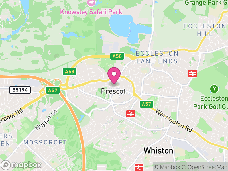 Map of Prescot, Knowsley