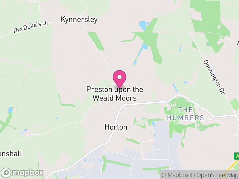Map of Preston upon the Weald Moors, Telford and Wrekin