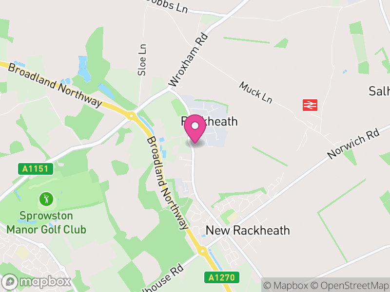 Map of Rackheath, Broadland