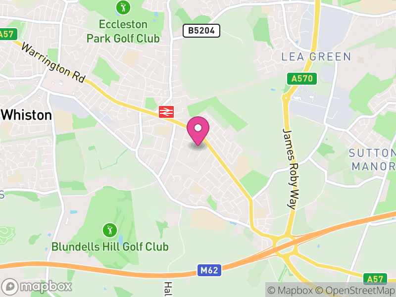 Map of Rainhill, St Helens