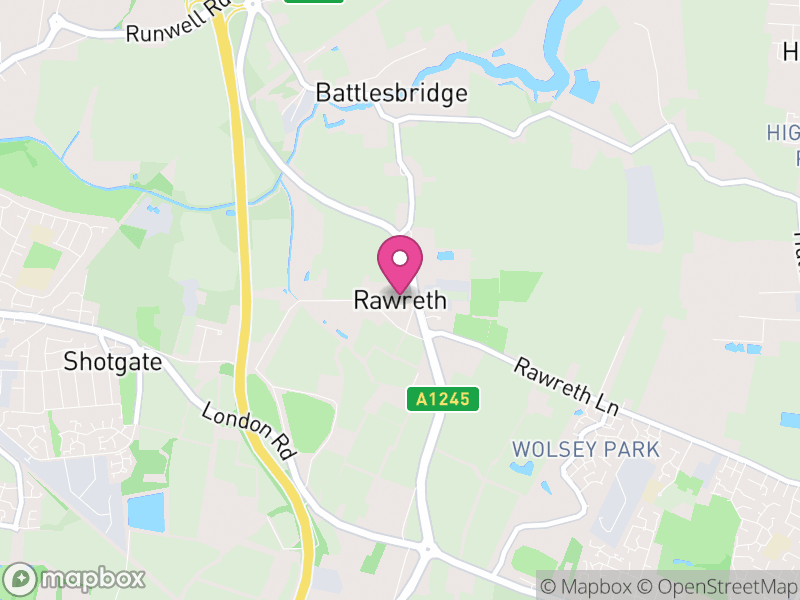 Map of Rawreth, Rochford