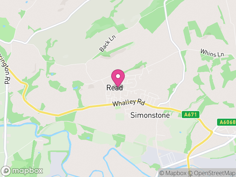 Map of Read, Ribble Valley