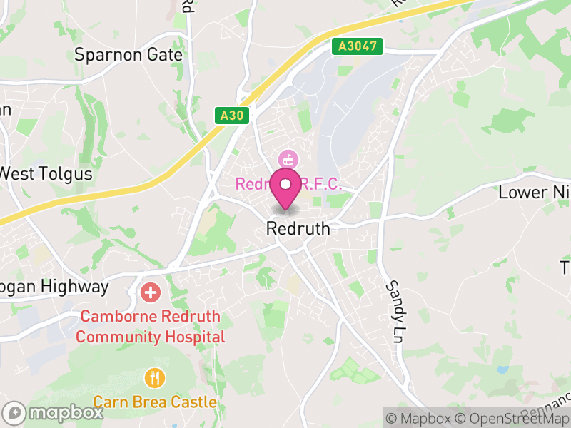 Map of Redruth, Cornwall