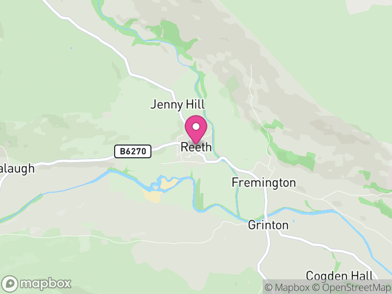 Map of Reeth, Fremington and Healaugh