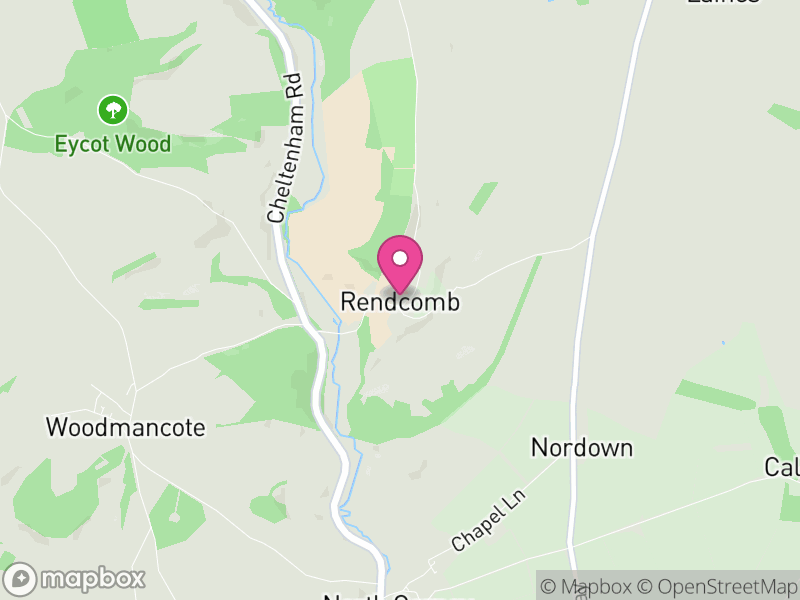 Map of Rendcomb, Cotswold