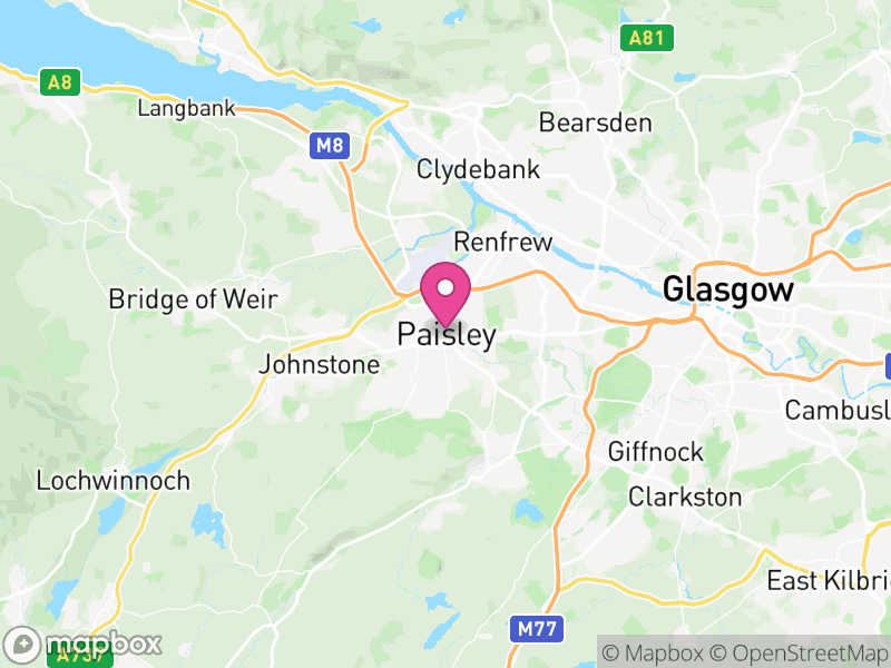 Map of Renfrewshire, Scotland