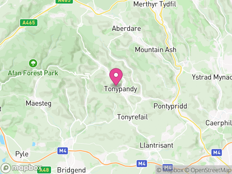 Map of Rhondda Cynon Taf, Cymru / Wales
