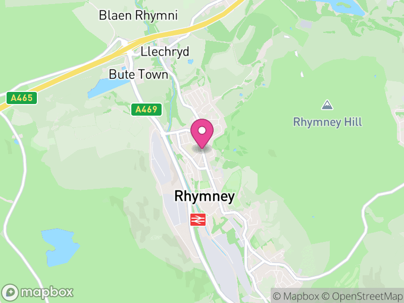 Map of Rhymney, Caerphilly