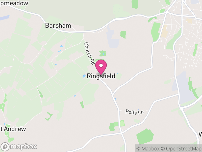 Map of Ringsfield, East Suffolk