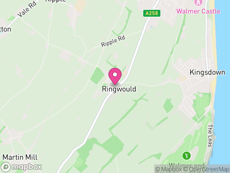 Map of Ringwould with Kingsdown, Dover