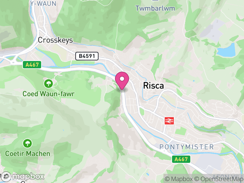 Map of Risca West, Caerphilly