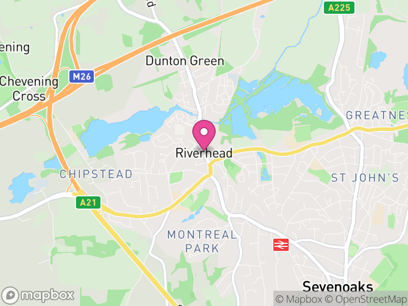 Map of Riverhead, Sevenoaks