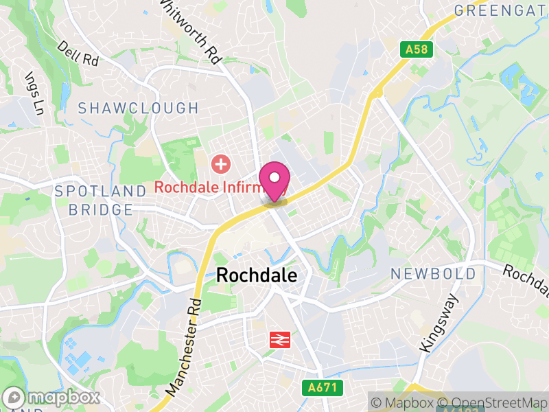 Map of Rochdale, Greater Manchester