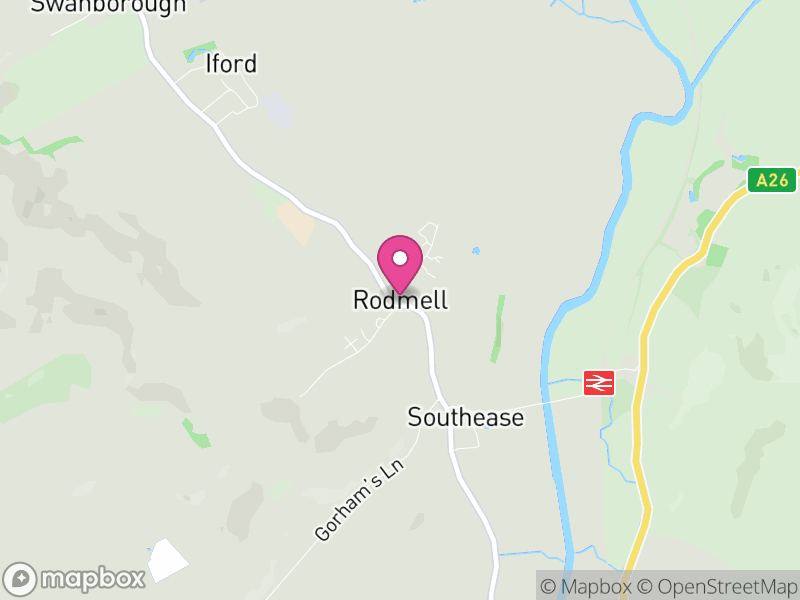 Map of Rodmell, Lewes