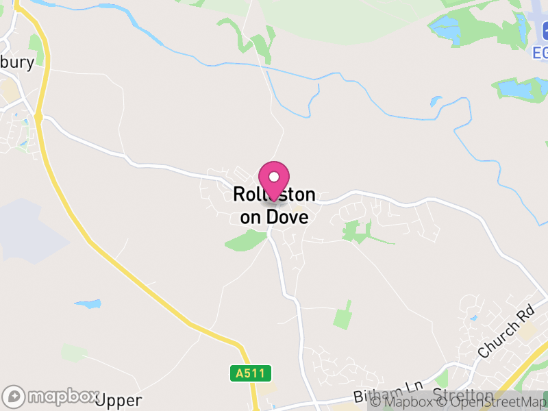 Map of Rolleston on Dove, East Staffordshire