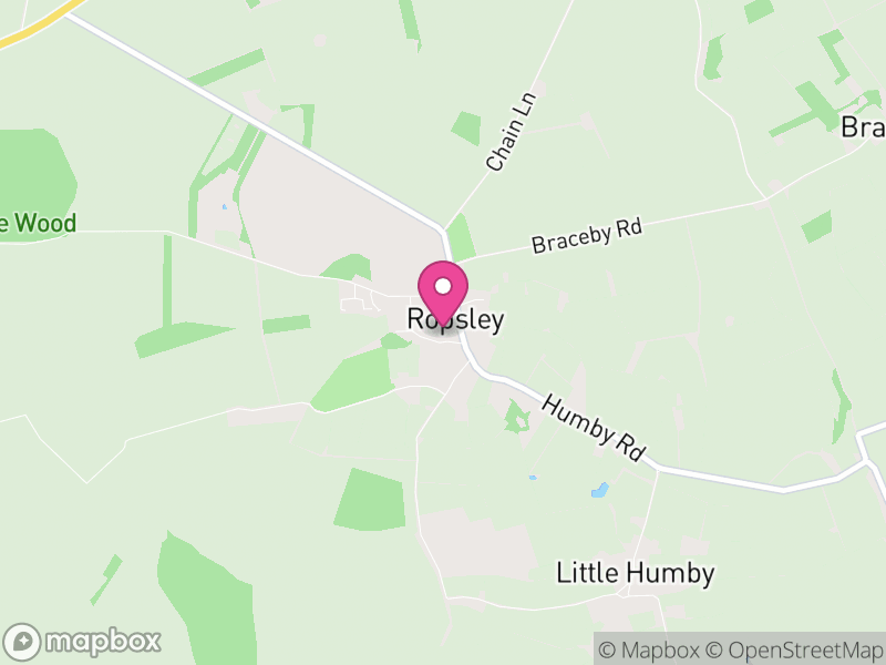 Map of Ropsley and Humby, South Kesteven