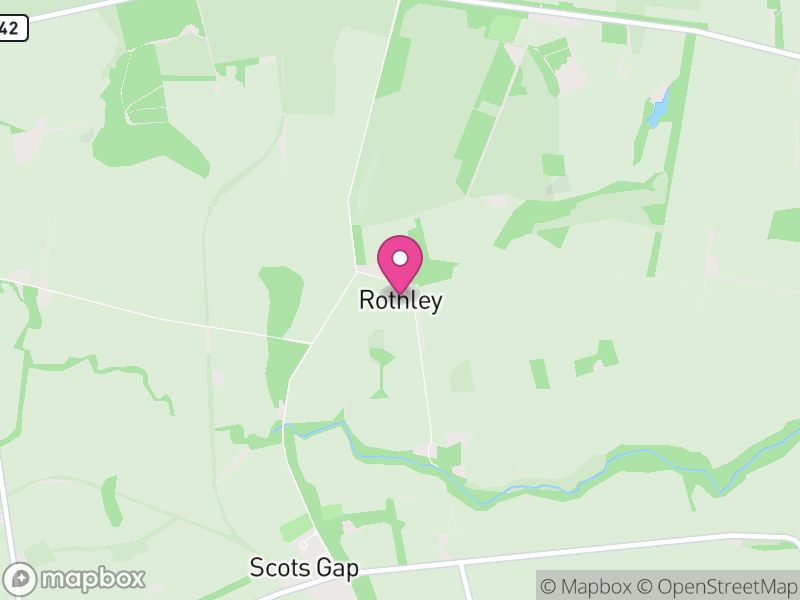 Map of Rothley, Northumberland