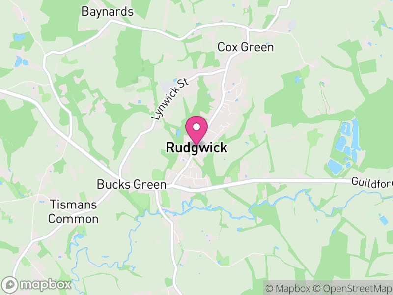 Map of Rudgwick, Horsham, West Sussex, England