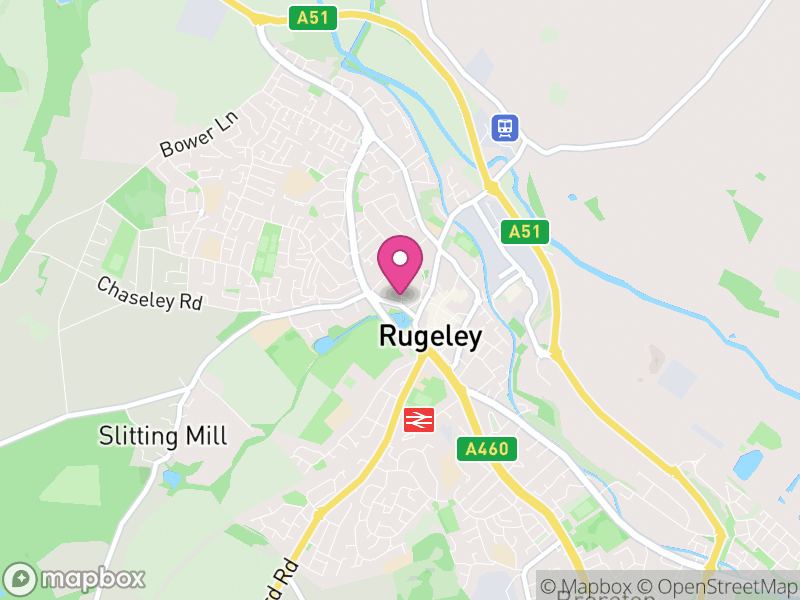 Map of Rugeley, Cannock Chase