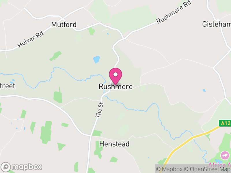 Map of Rushmere, East Suffolk