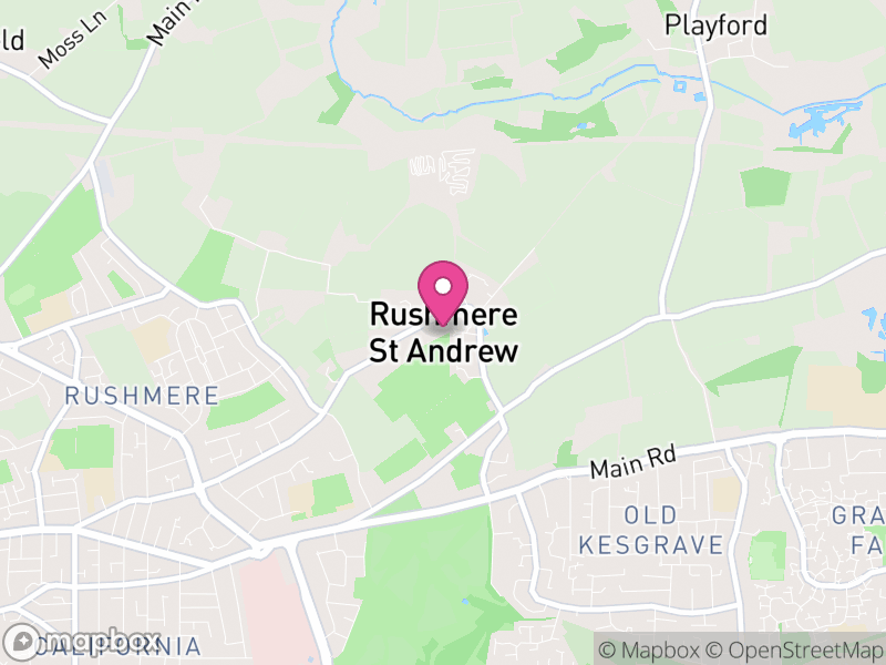 Map of Rushmere St Andrew, East Suffolk