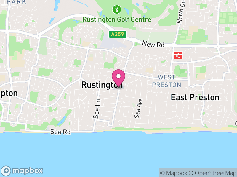 Map of Rustington, Arun