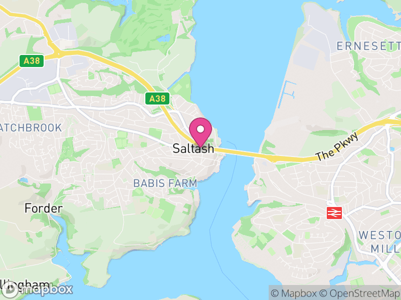 Map of Saltash, Cornwall