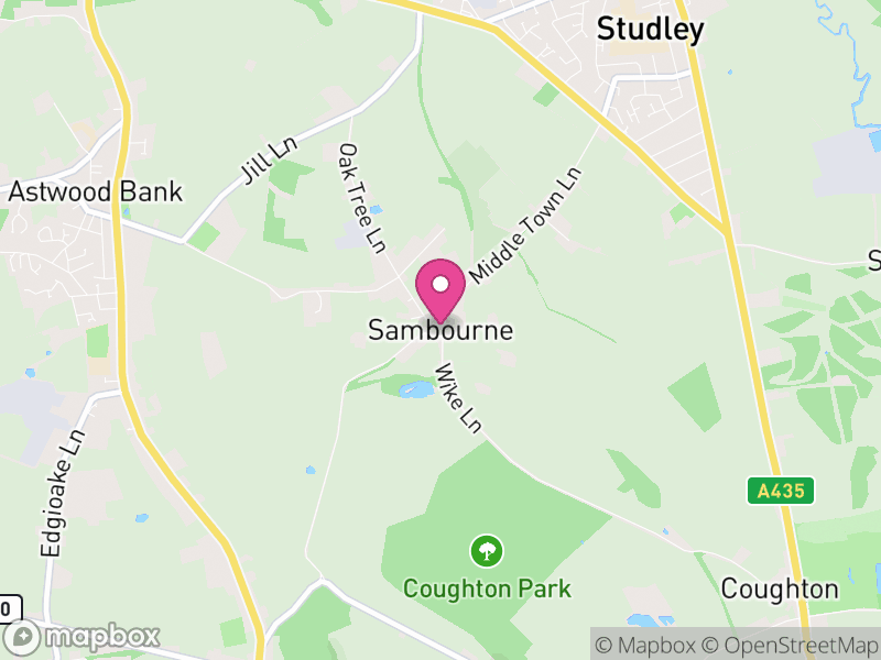 Map of Sambourne, Stratford-on-Avon