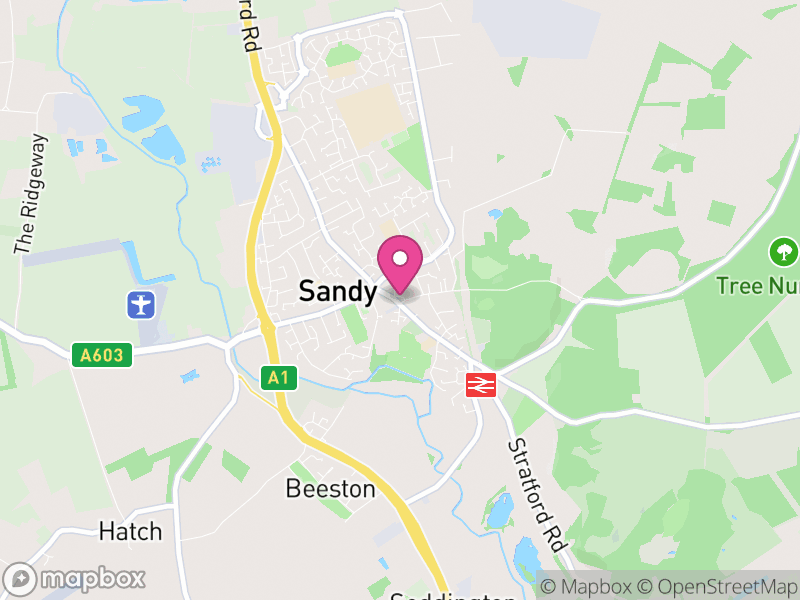 Map of Sandy, Central Bedfordshire
