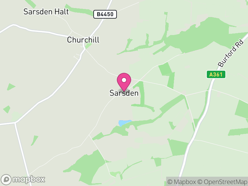 Map of Sarsden, West Oxfordshire