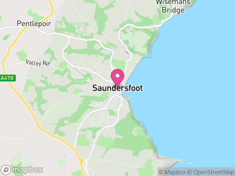 Map of Saundersfoot, Pembrokeshire