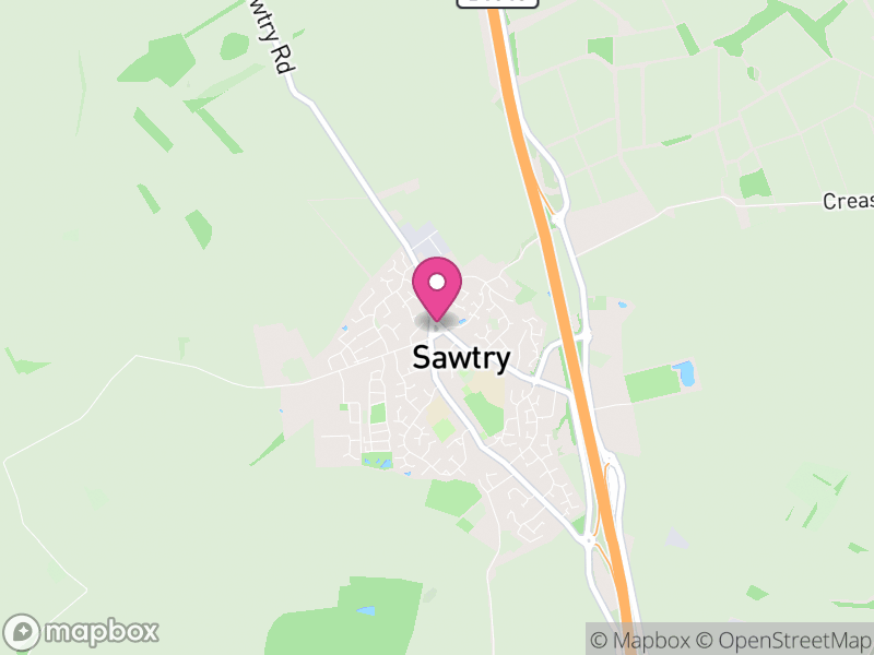 Map of Sawtry, Huntingdonshire