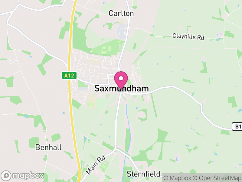 Map of Saxmundham, East Suffolk